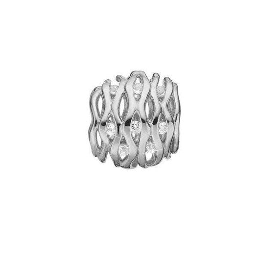 Breeze sølv charm med hvide topaser fra Christina Jewelry & Watches